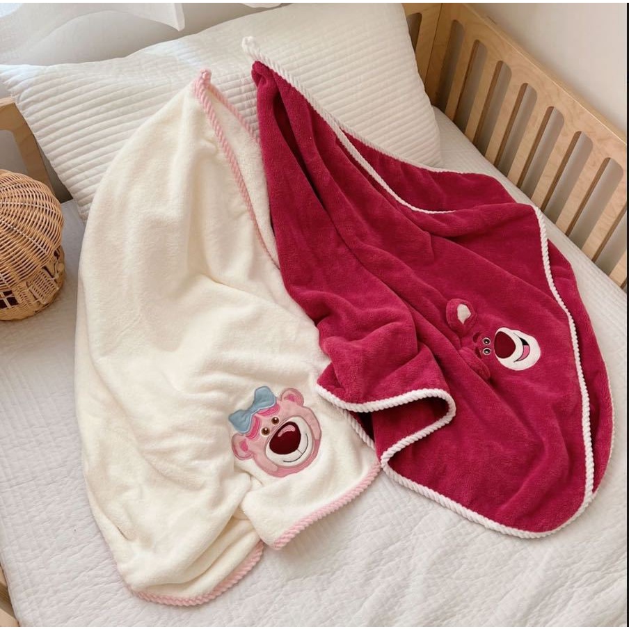 Dâu trẻ em Khăn gấu thêu Phim hoạt hình mùa hè Chăn đắp chăn mềm không thấm nước Chăn khô nhanhTTM032
