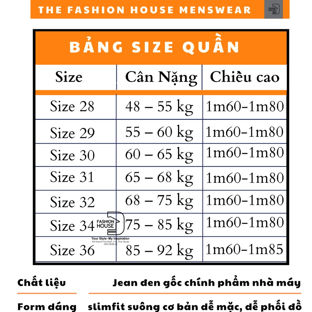 Quần jean nam đen quần bò nam đẹp quần jean nam chất bò co giãn quần jean nam cao cấp slimfit The Fashion House M019 | BigBuy360 - bigbuy360.vn