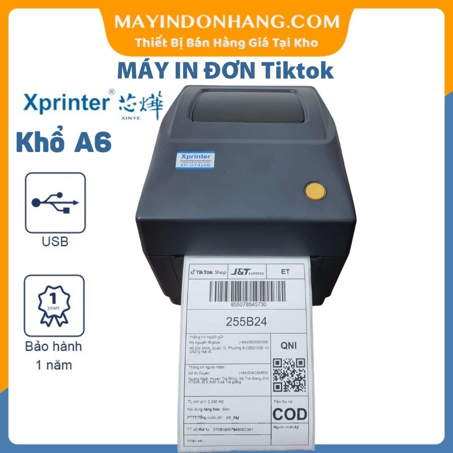 Máy in vận đơn Tiktok và J&T Khổ In A6 - Máy in đơn hàng Tiktok Chất Lượng Siêu Tốt Hiện Nay
