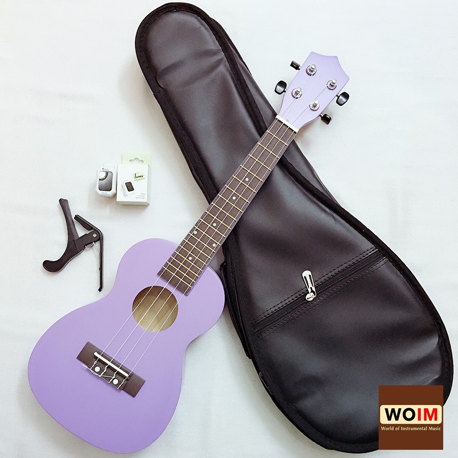 Ukulele Concert Woim 33A19 Kèm Bao Da 3 Lớp + Máy Lên Dây + Capo + Bộ Dây Dự Phòng + Gãy