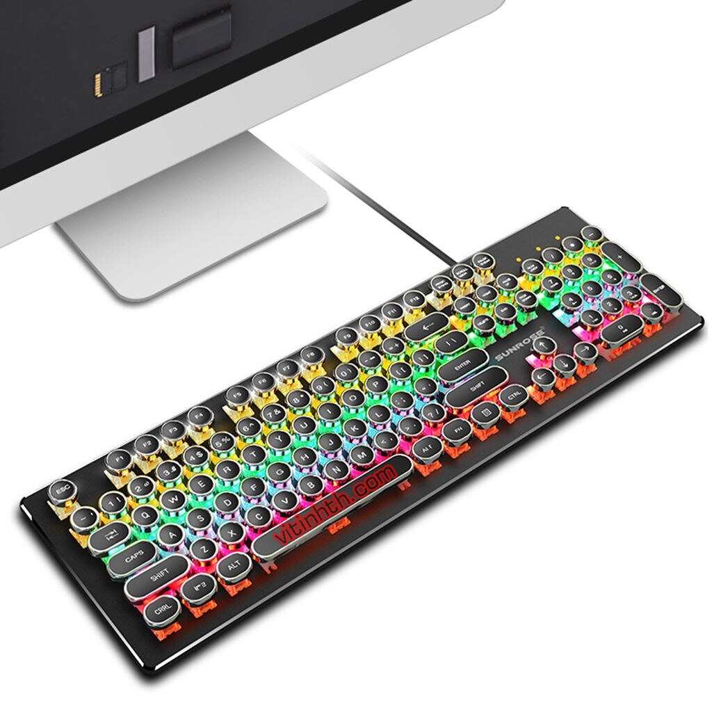 Combo Bàn phím Chuột /  Bàn phím cơ cao cấp nút tròn chính hãng SUNROSE led RGB