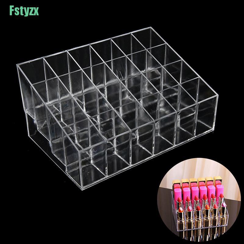 fstyzx Clear Acrylic 24 Lipstick Holder Display Cosmetic Organizer Makeup Case Storage