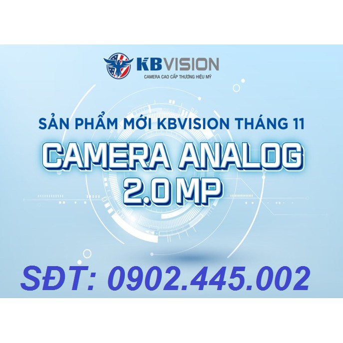 Camera Mẫu Mới Chính Hãng KBvision 2.0mp gắn ngoài trời KX-C2121S5