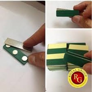 Nam châm cài áo 3 nút màu xanh, nam châm thẻ tên