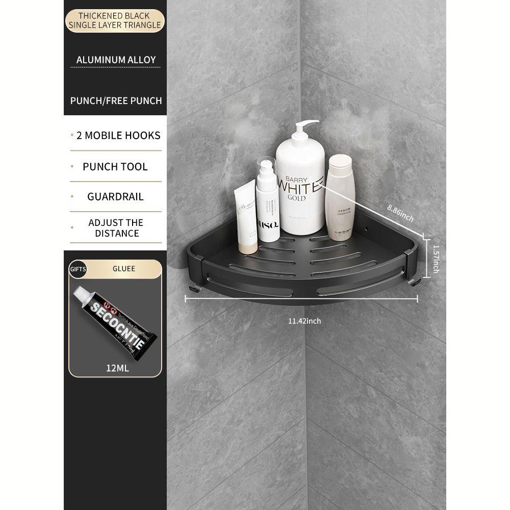LONTIME Set 2 Kệ Đựng Đồ Hình Tam Giác Chống Trượt Có Thể Điều Chỉnh Độ Cao Tiện Lợi Dành Cho Nhà Tắm
