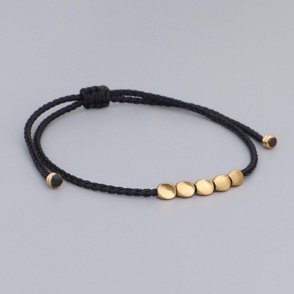 Vòng Tay Chuỗi Hạt Bằng Đồng Màu Đỏ Đen Phong Cách Tây Tạng VANES1