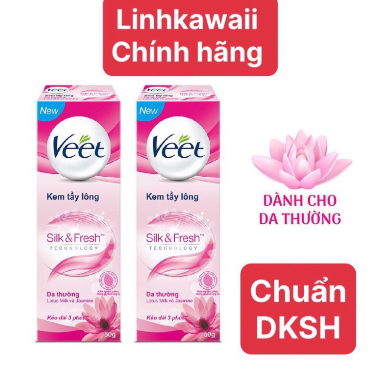 Kem Tẩy Lông Cho Da Thường Veet Silk Fresh 50G và 25g