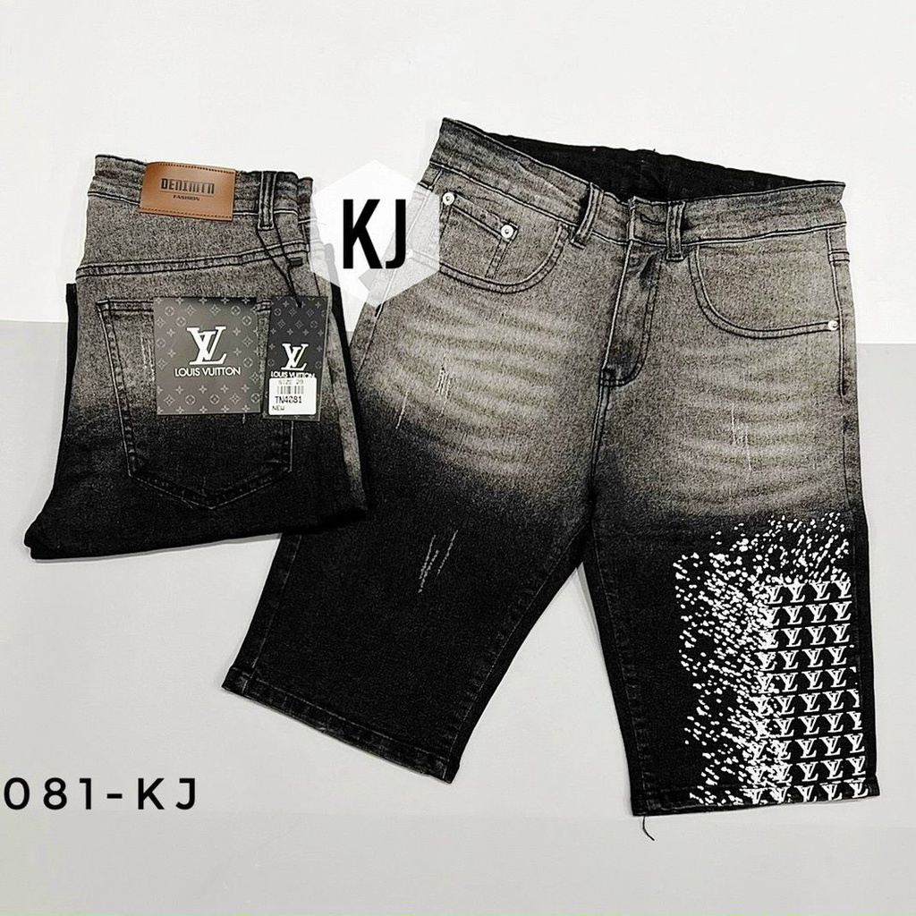 Quần short jean nam cao cấp, quần jean ngắn thêu Di.or chất jean vải dày co dãn mẫu mới giá rẻ