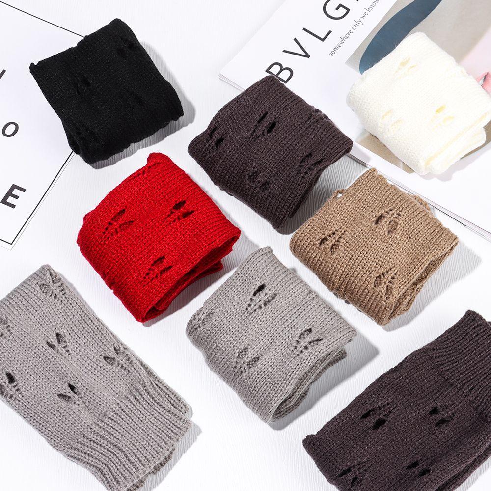 Đôi Găng Tay Len Dài Hở Ngón Ấm Áp Cho Nữ