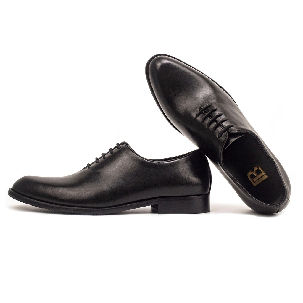 Giày tây nam oxford công sở da bò nappa cao cấp màu đen G101- Bụi leather- hộp sang trọng -BH 12 tháng