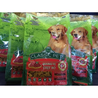 Combo 5 gói thức ăn cho chó trưởng thành vị bò Classic Pets (400g/gói)