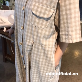 Đầm dài kẻ caro