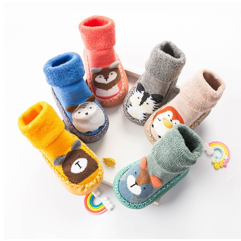 Vớ Cotton Dày Dặn Mềm Mại Ấm Áp Chống Trượt Cho Bé