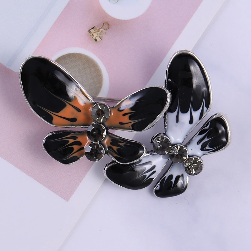 Ghim cài áo hình bươm bướm đính kim cương pha lê giả thời trang dành cho nữ