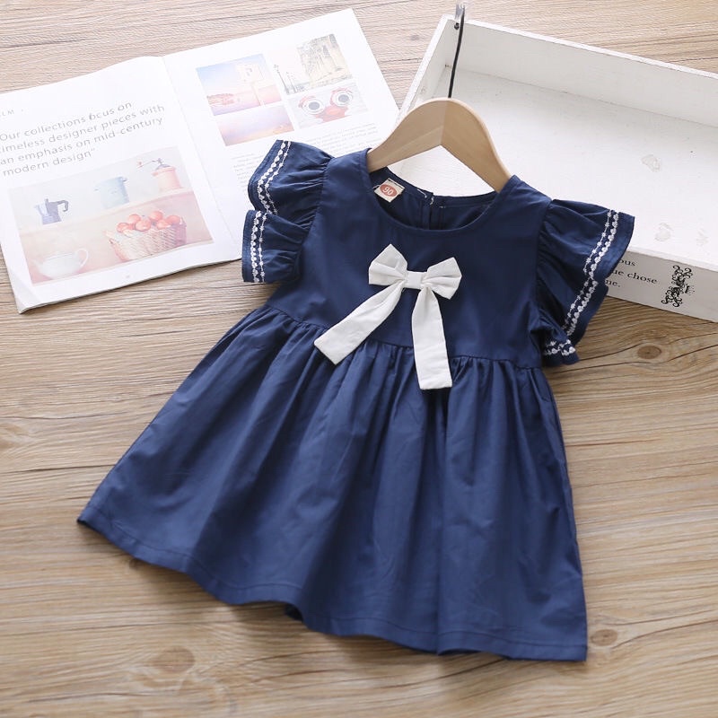 [ Hot SALE] Váy thô mềm cánh tiên nơ ngực cho bé gái chất liệu mềm mại, tiểu thư cho bé gái 10-25kg