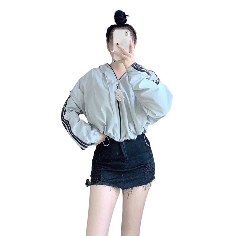 [ HÌNH THẬT SẢN PHẨM ] Áo Khoac Dù Nhẹ Nữ Form Lỡ Dây Rút Eo - NGỌC HÂN FASHION