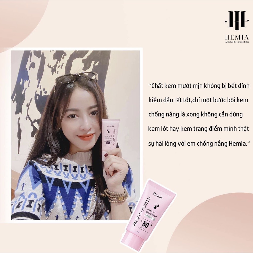 [CHÍNH HÃNG] Kem Chống Nắng HEMIA Nhập Khẩu Hàn Quốc Dưỡng Trắng Make up Bảo Vệ Da Chống Lão Hoá- Da Dầu, Da mụn, Da khô | BigBuy360 - bigbuy360.vn