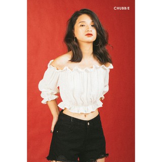 COMBO 2 ÁO CROPTOP VOAN TRỄ VAI DÀI TAY NHÚN BÈO- FREE SIZE