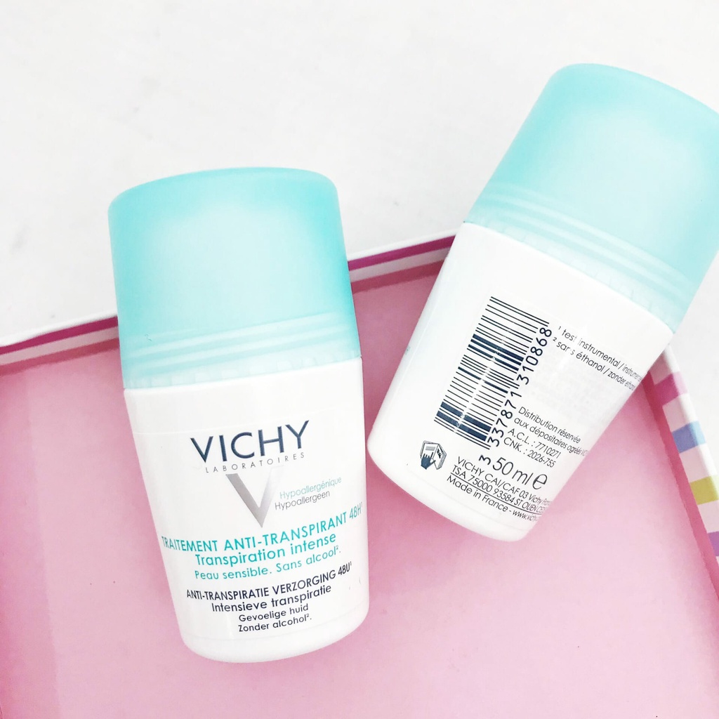 Vichy Lăn Khử Mùi Vichy Ngăn Mồ Hôi, Giữ Khô Thoáng Suốt 48H Traitement Anti - Transpirant 48H 50ml