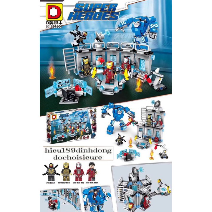 Lắp ráp xếp hình siêu anh hùng Phòng Chứa Giáp Của Người sắt Iron Man 11260