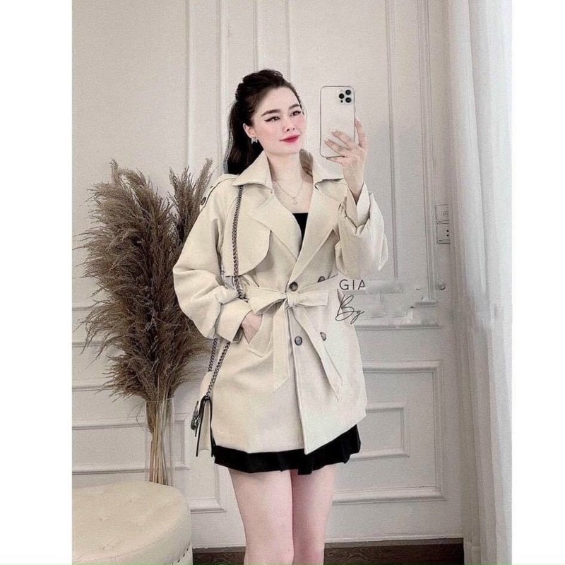 Áo măng tô kaki nữ 2 lớp
