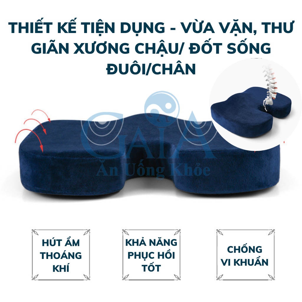 Gối lót ngồi đệm lót ngồi gối ngồi văn phòng hình chữ U giúp giảm đau xương cụt, chống bệnh trĩ bằng cao su non