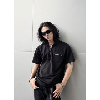 Áo polo khoá ykk chất liệu cotton
