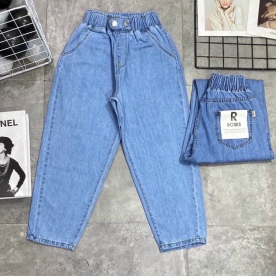 Quần jeans bò giấy thoáng mát dễ chịu dáng baggy có size đại
