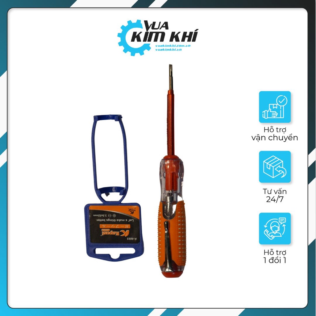 Bút thử điện KPUSI Tay Cầm Bọc Cao Su 2 Đầu 4 Cạnh, 2 Cạnh - Vua Kim Khí