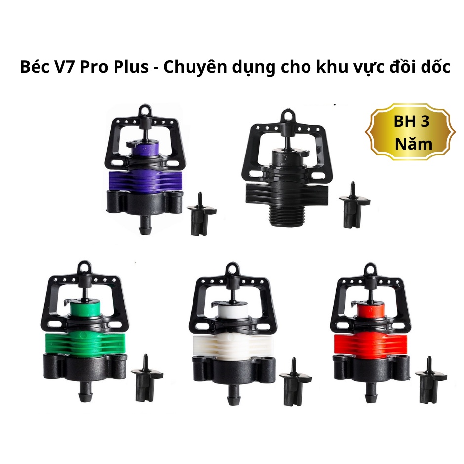 Béc tưới phun mưa V7 Pro Plus bù áp chuyên dụng cho khu vực đồi dốc - BH 3 năm (Đọc mô tả nhé)