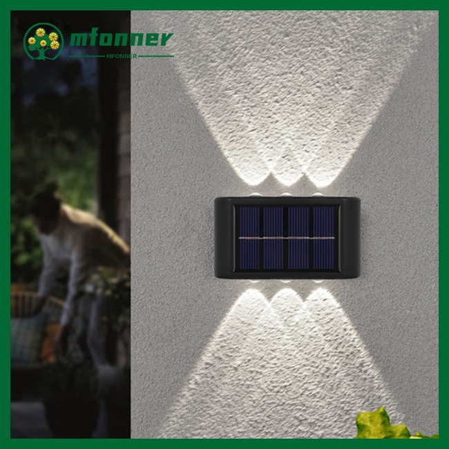 Bộ 2 Đèn Led Năng Lượng Mặt Trời Chống Nước Chiếu Sáng Lên Xuống Cho Sân Vườn/Ban Công Ngoài Trời