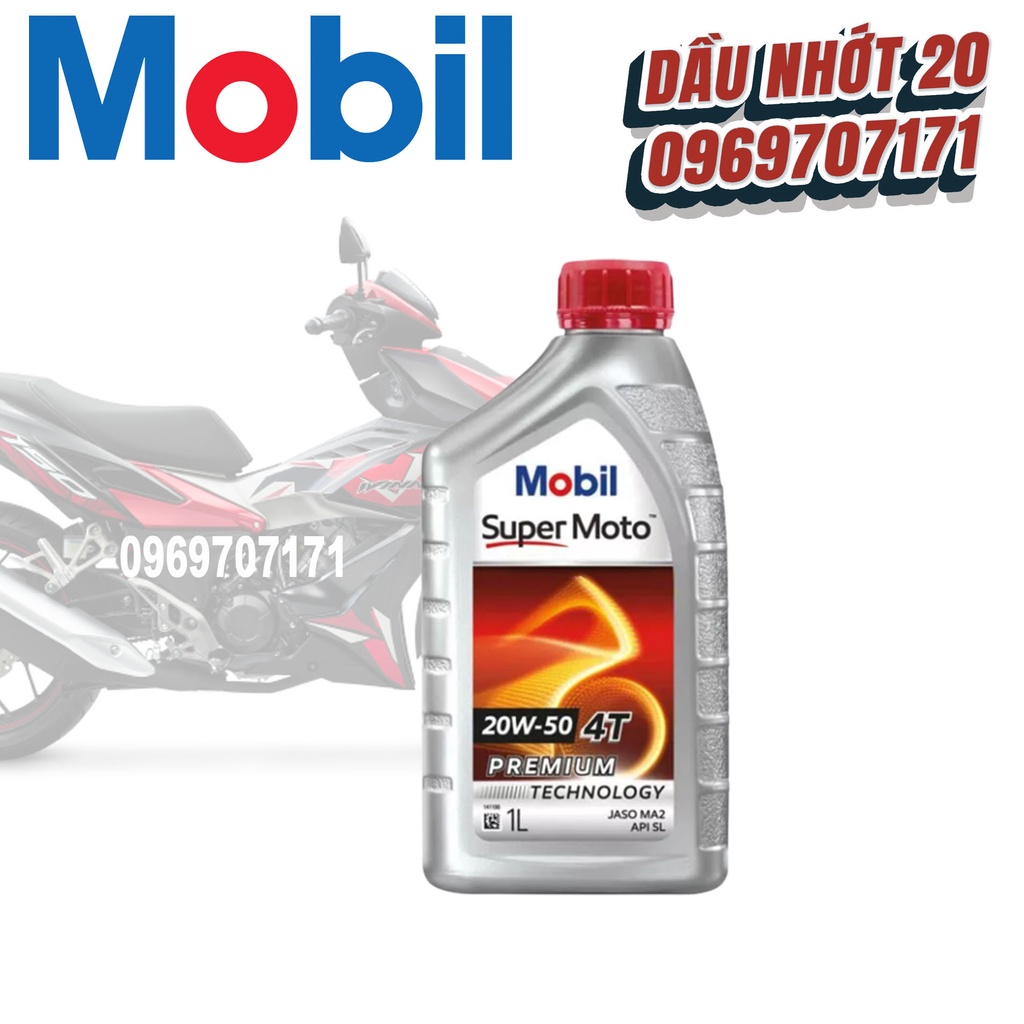 Nhớt xe máy Mobil Super 4T 20W50 800ML 1LIT