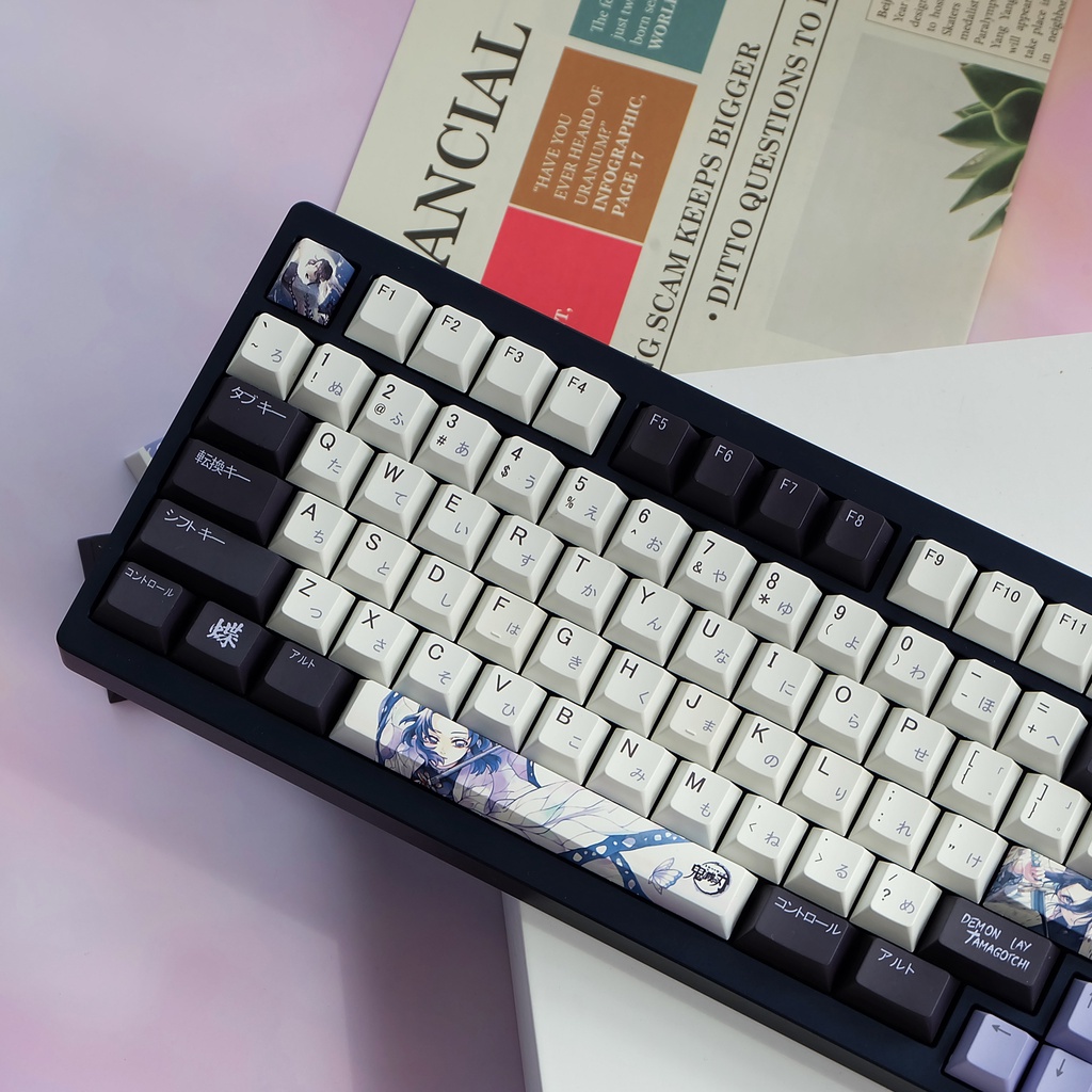 137 Nắp phím họa tiết bướm profile Cherry bằng PBT in nhiệt bố cục ANSI cho bàn phím cơ chơi game Cherry MX Switch
