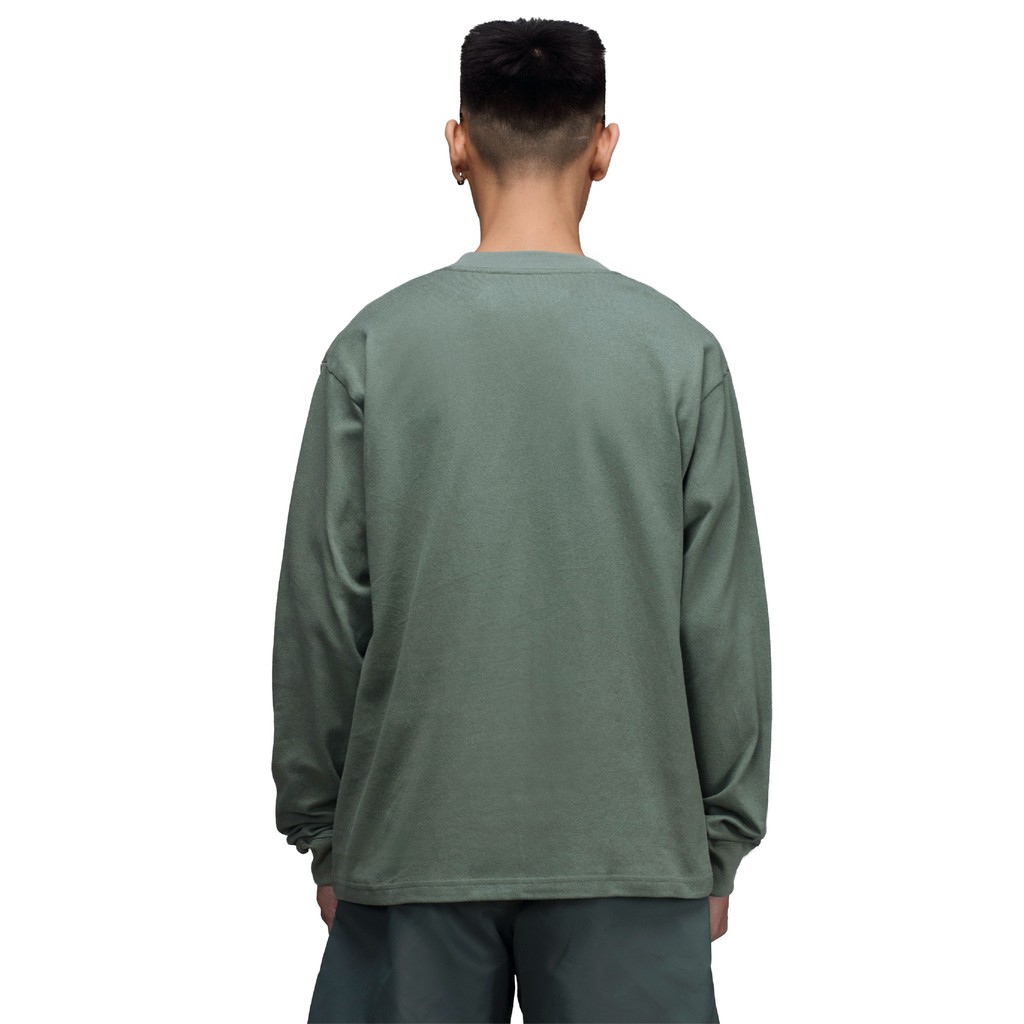 Áo thun trơn nam dài tay Beuter Blank Stone Green Long Sleeve T-Shirt