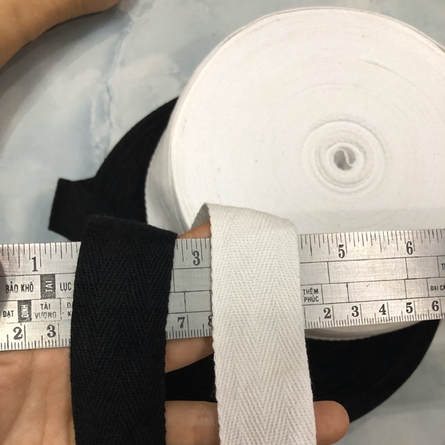 Dây đai cotton lót nón 3cm / viền nón 3cm nguyên cuộn ~45m