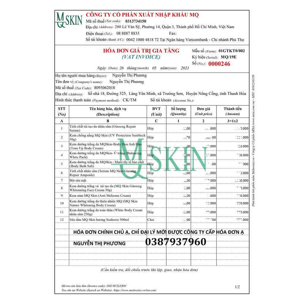 [HÀNG CAO CẤP] Kem chống nắng MQ Skin SPF50+PA+++ ( MQSKIN Chính hãng ) | BigBuy360 - bigbuy360.vn