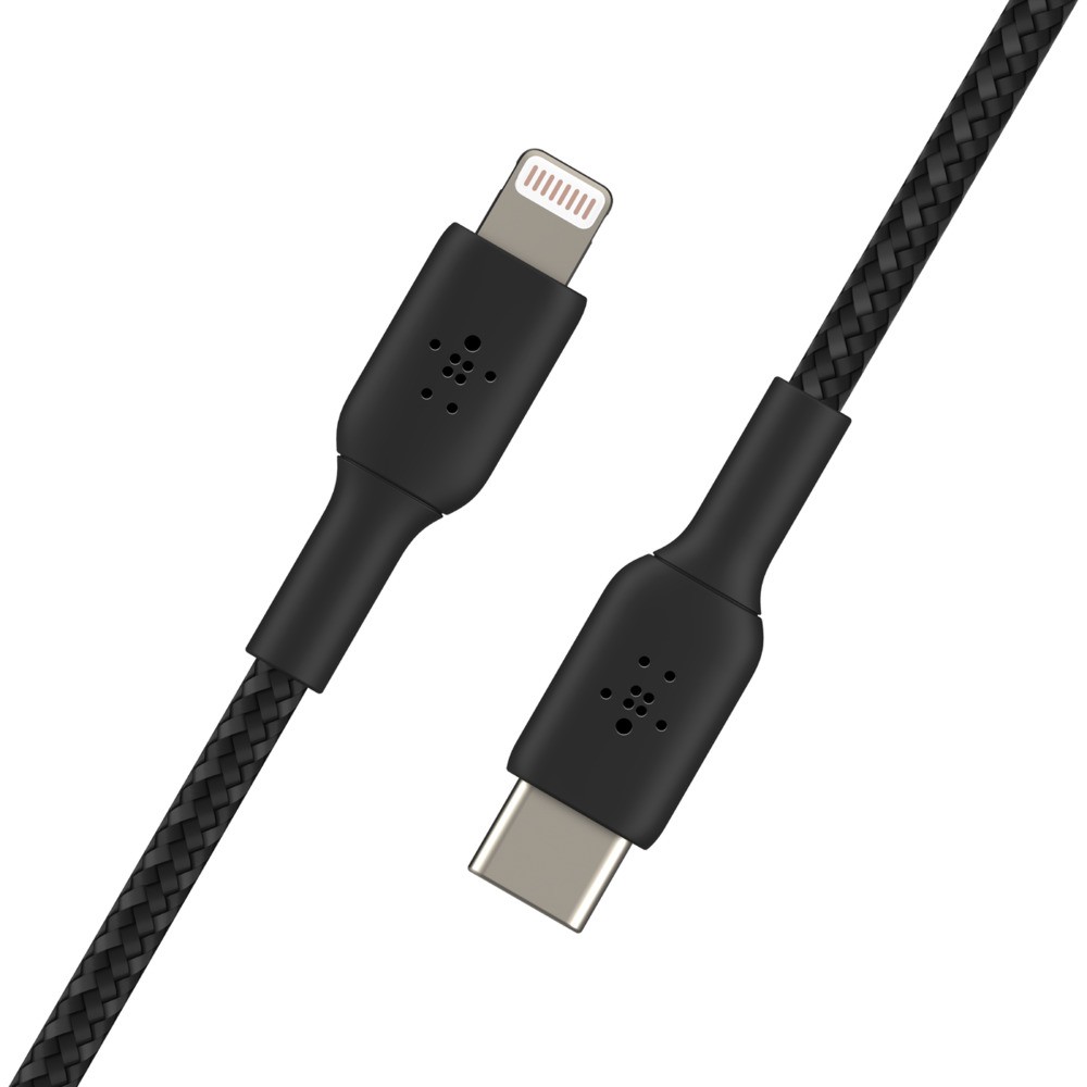 Cáp USB-C to Lightning BOOST CHARGE Belkin vỏ dù, chứng chỉ MFi, sạc nhanh 30W, 1m/ 2m - hàng chính hãng - CAA004bt
