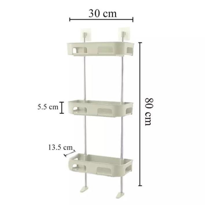 Kệ Đề Đồ Toilet Dán Tường 3 Tầng Đa Năng