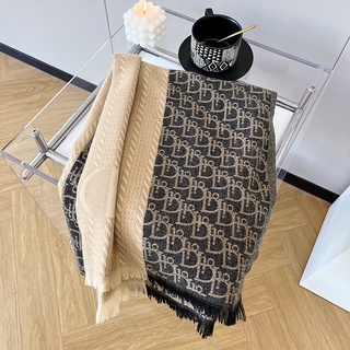 Khăn Choàng Cổ Cashmere Dày In Chữ Thời Trang Bốn Mùa Mới Cho Nữ
