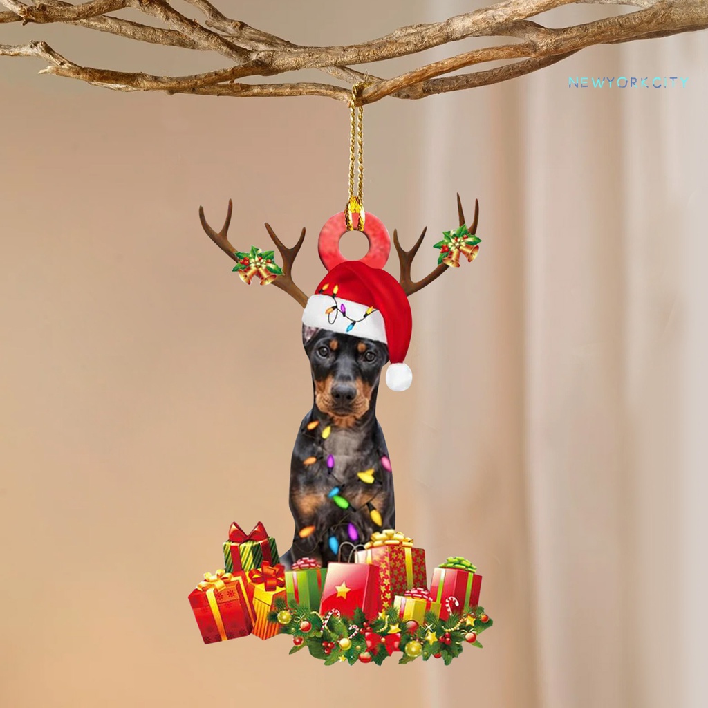 Chú Chó Gỗ Treo Trang Trí Giáng Sinh