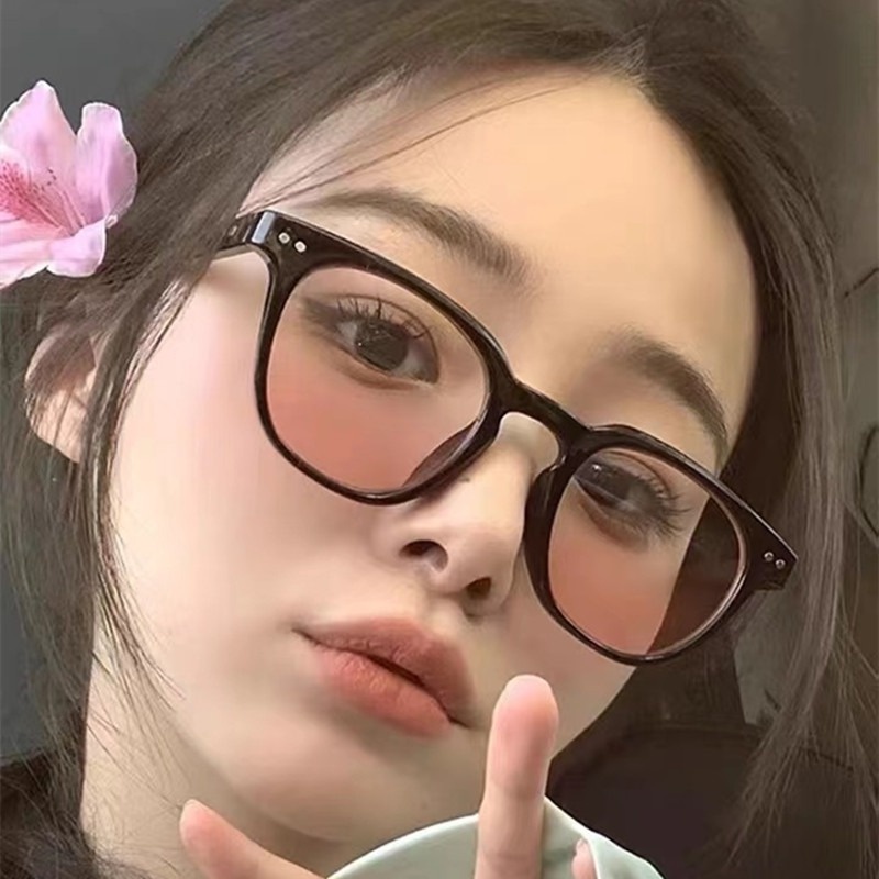 Kính Mát Gọng Tròn Màu Gradient Chống Ánh Sáng Xanh Thời Trang Cho Nữ