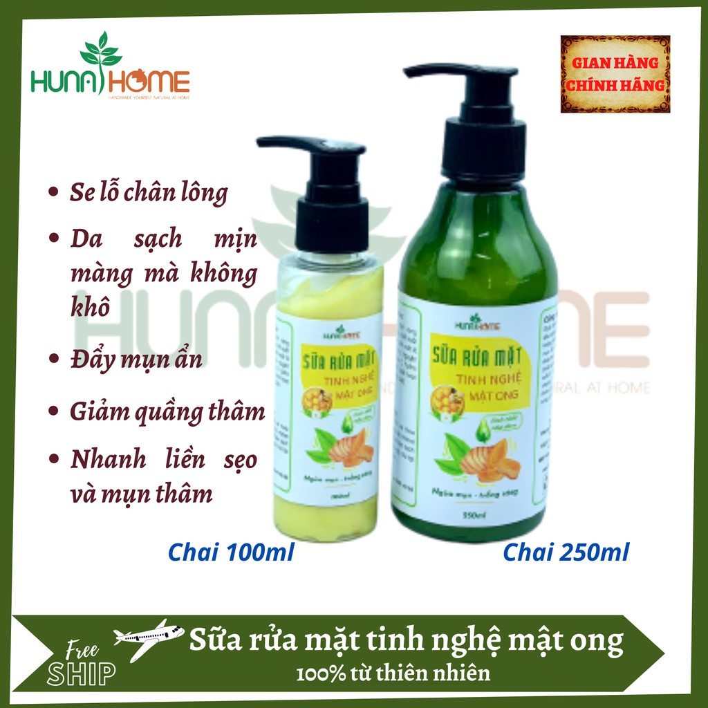 Sữa rửa mặt tinh nghệ mật ong - than tre hoạt tính