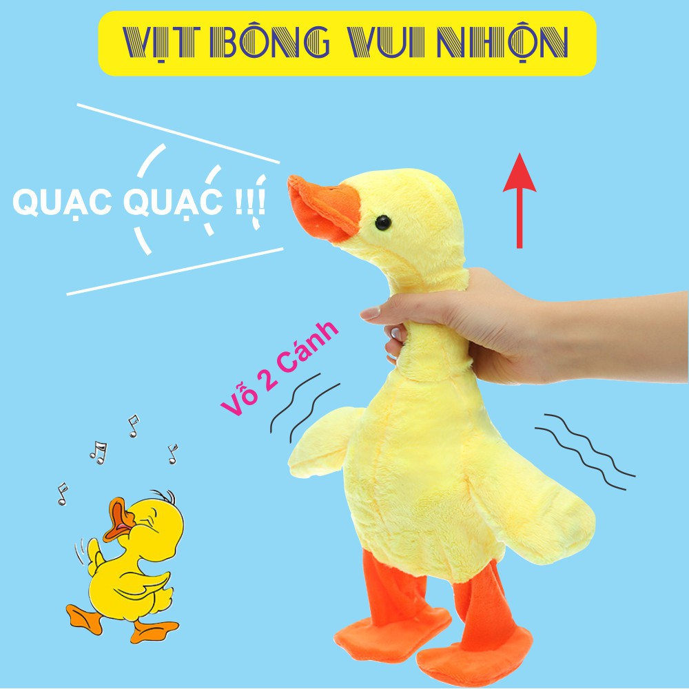 Vịt Biết Nói Biết Đi Nhại Giọng Nói 138 Bài Hát Nâng Cổ Kêu CẠP CẠP Pin Sạc