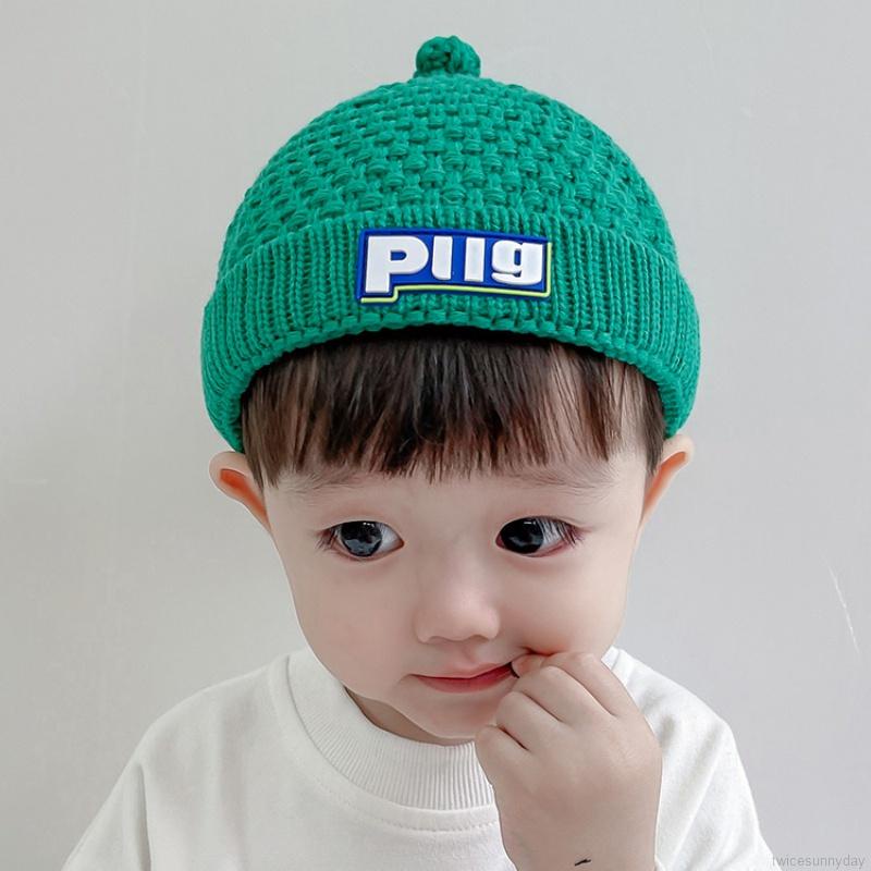 Mũ dệt kim cotton mềm sưởi ấm mùa đông cho em bé 1-6 tuổi