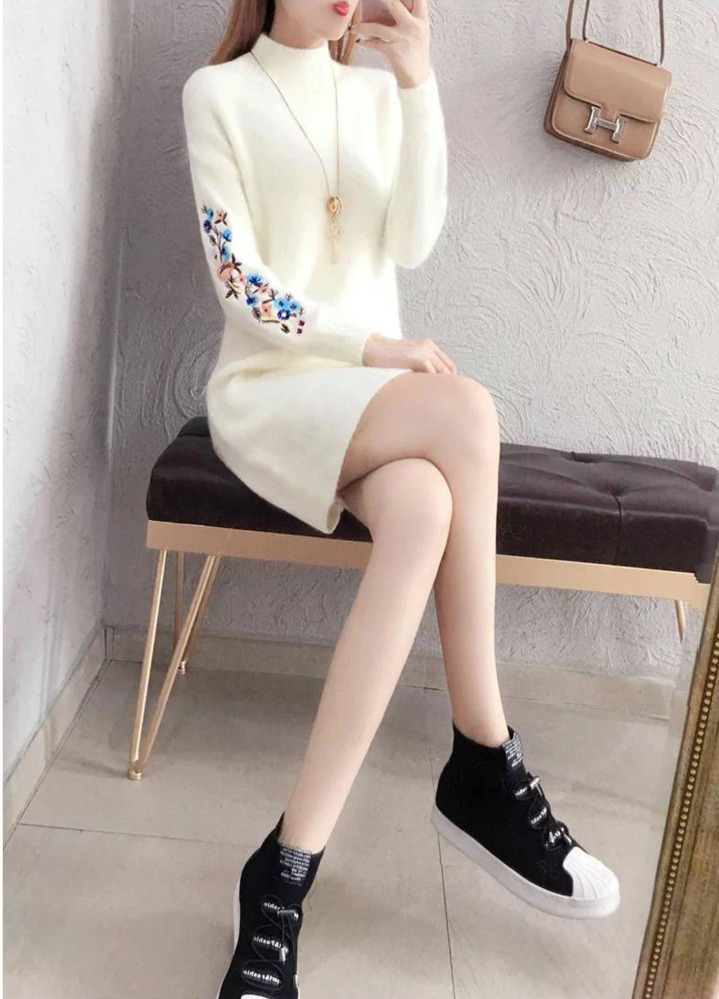 Đầm Sweater Dài Tay Xinh Xắn Cổ Điển Dành Cho Nữ | BigBuy360 - bigbuy360.vn