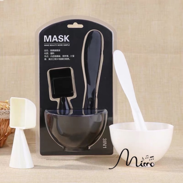 Bộ bát trộn đắp mặt nạ 6 món, chén trộn mặt nạ kèm thìa và cọ quét tiện ích chăm sóc da mặt