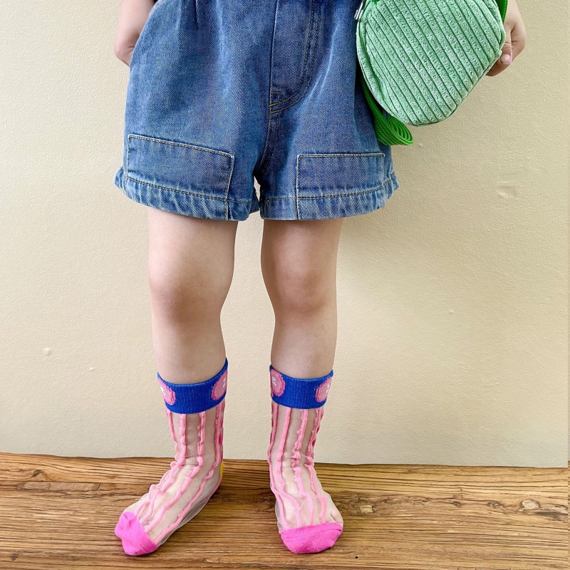 Set 3 Đôi Vớ Siêu Mỏng Phối Lưới Trong Suốt Thời Trang Mùa Hè Cho Bé Trai Và Gái