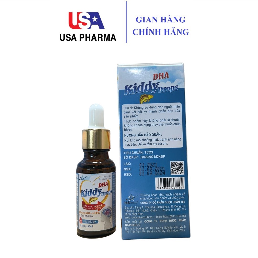 DHA Kiddy Drops - Bổ sung DHA và EPA hỗ trợ bổ não và tăng cường chức năng não bộ