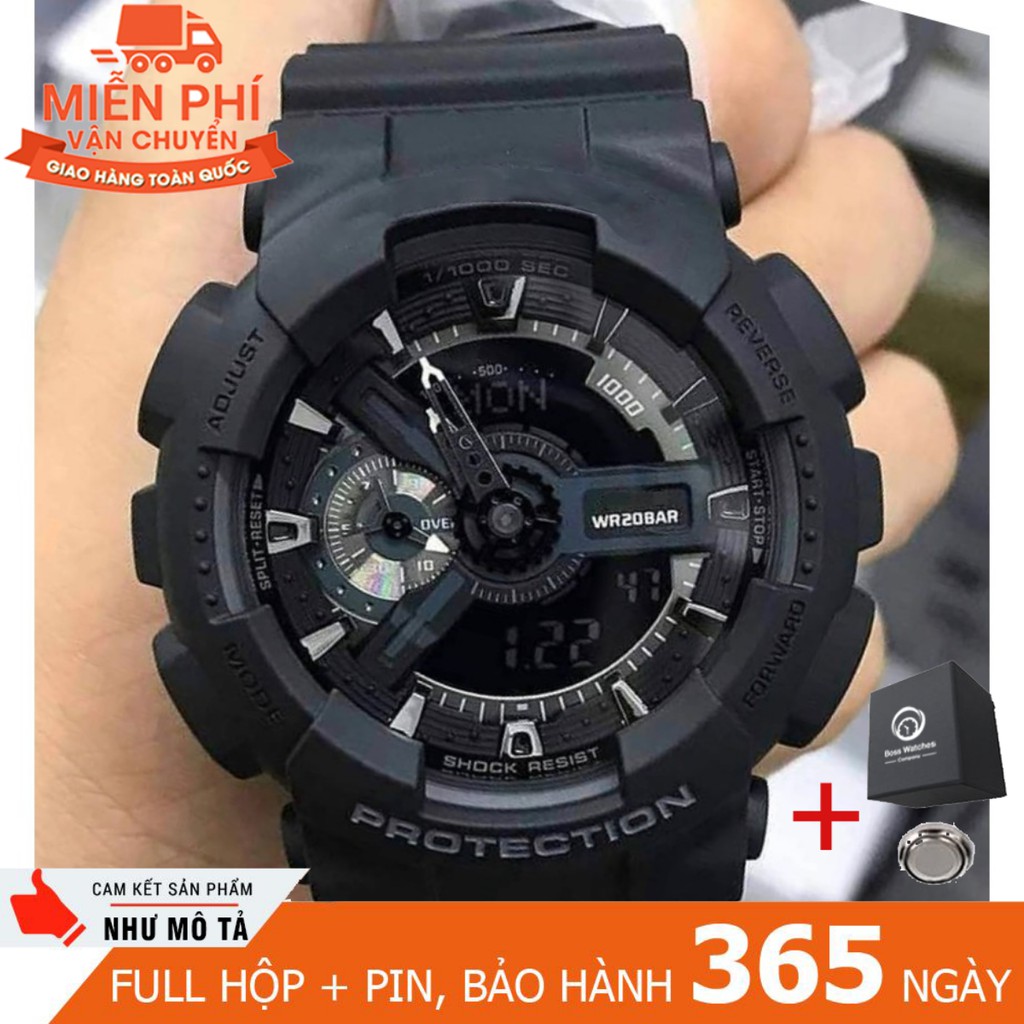 [Mã WTCHDEC giảm 20K ] Đồng hồ thể thao kim điện tử nam đen GS GA110