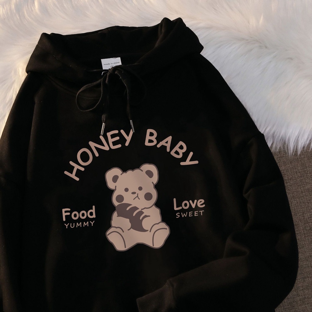 Áo Hoodie Mỏng Tay Dài Dáng Rộng Màu Đen Phong Cách Hàn Quốc Thời Trang Mùa Thu 2022 Dành Cho Bạn Nữ
